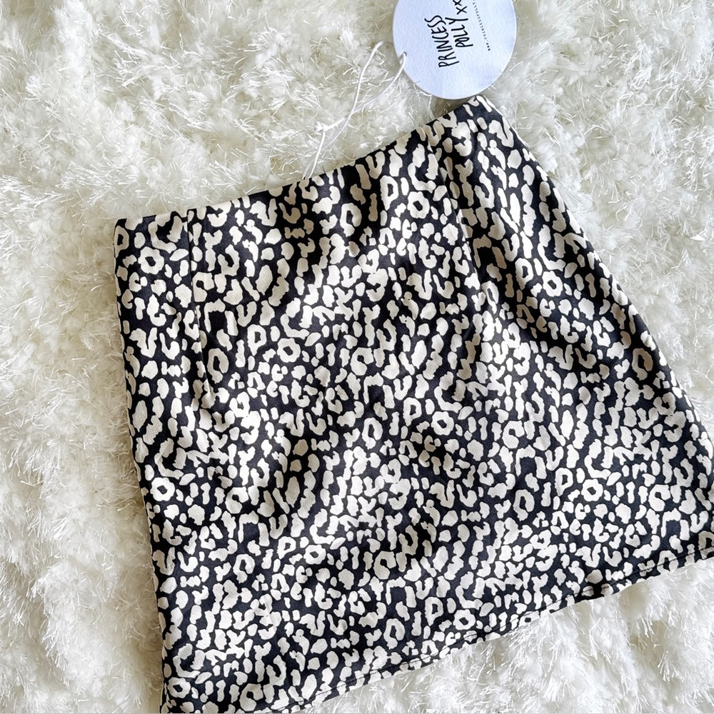 KYOTO SILK SATIN ANIMAL CHEETAH Leopard Print Mini Skirt Ted baker topshop nbd